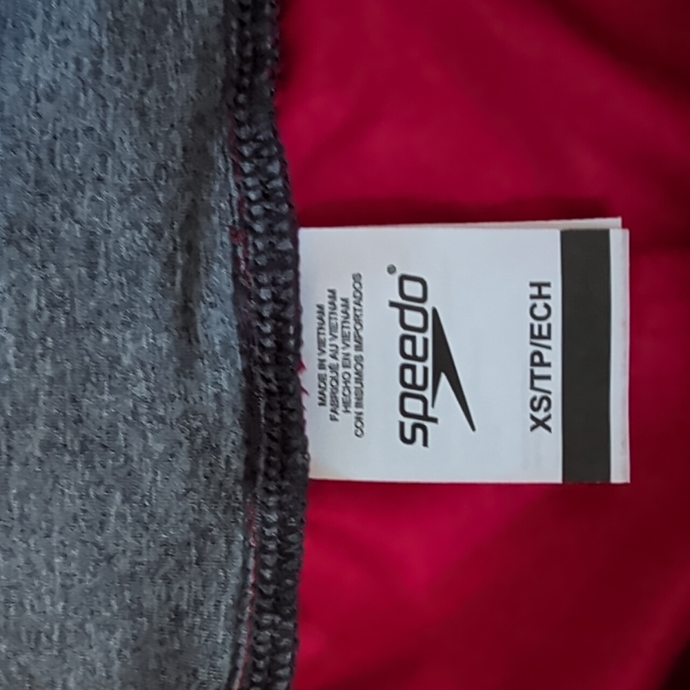 Speedo Red and Gray Women's Lifeguard Athletic Shorts - Picture 3 of 5